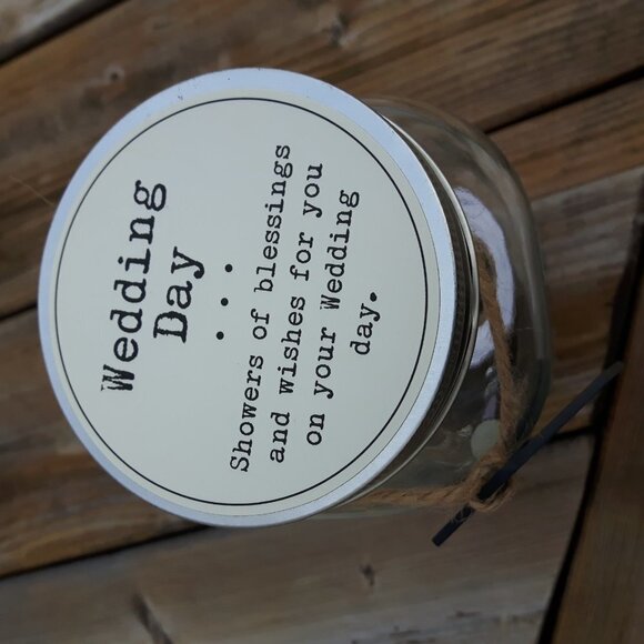 Wedding Day Wish Jar Mason Jar CUTE - Picture 4 of 4